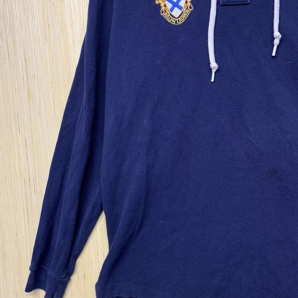 Polo Ralph Lauren Shirt Adult Large Blue Long Sleeve Men's Big Pony Hooded Crest - Picture 6 of 14